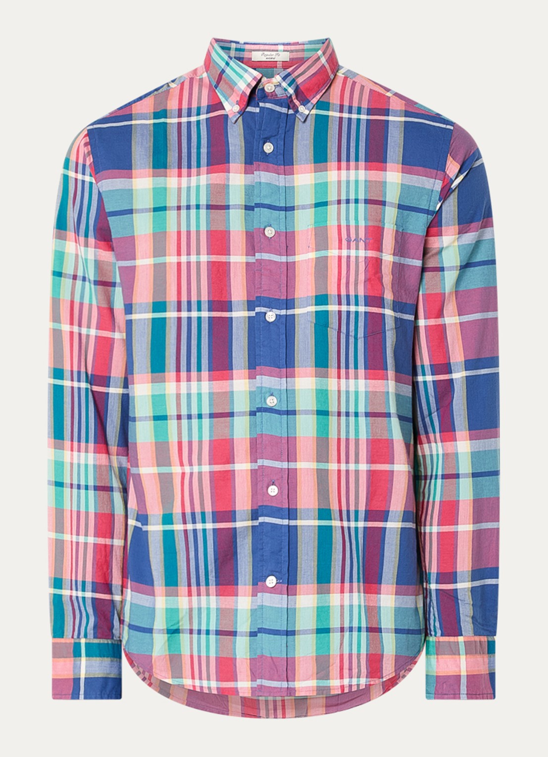 Gant Regular fit overhemd met ruitdessin - voorkant 3 donkerblauw