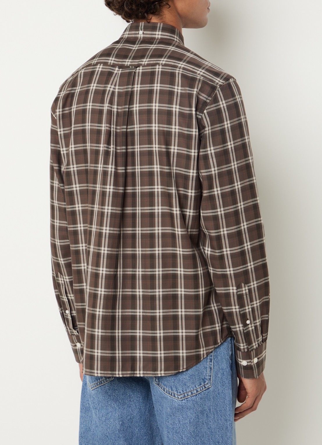 Gant Regular fit overhemd met ruitdessin - achterkant 4 taupe