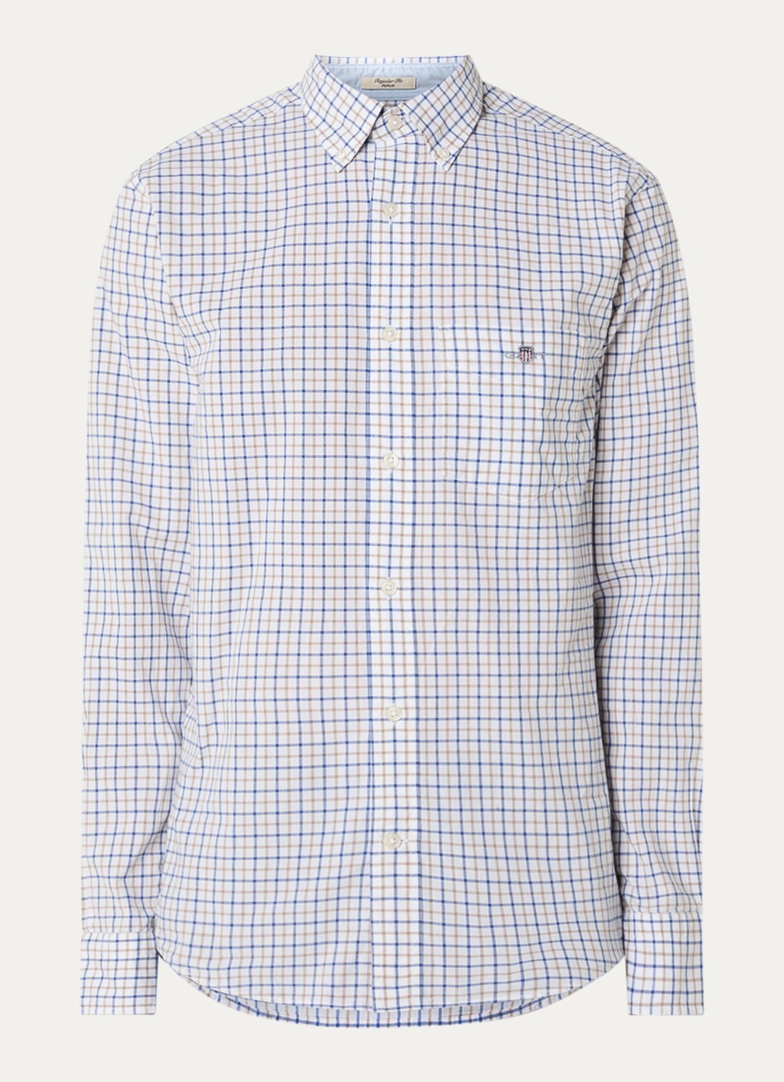 Gant Regular fit overhemd met streepprint - voorkant 2 blauw