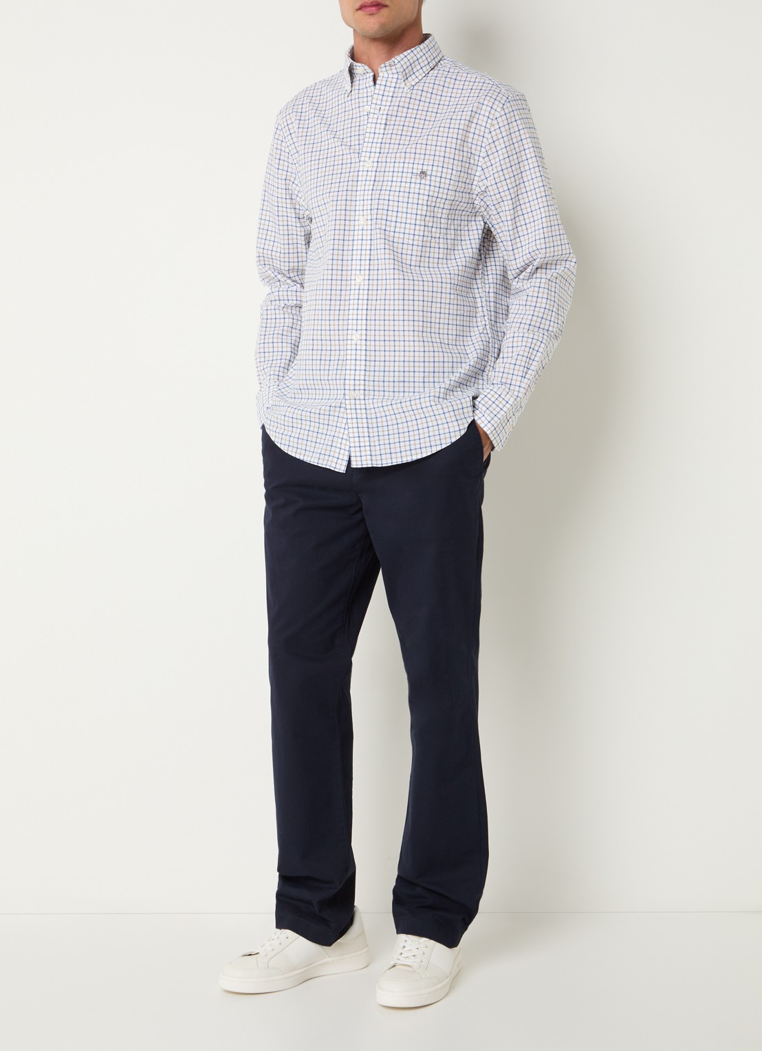 Gant Regular fit overhemd met streepprint - voorkant 3 blauw