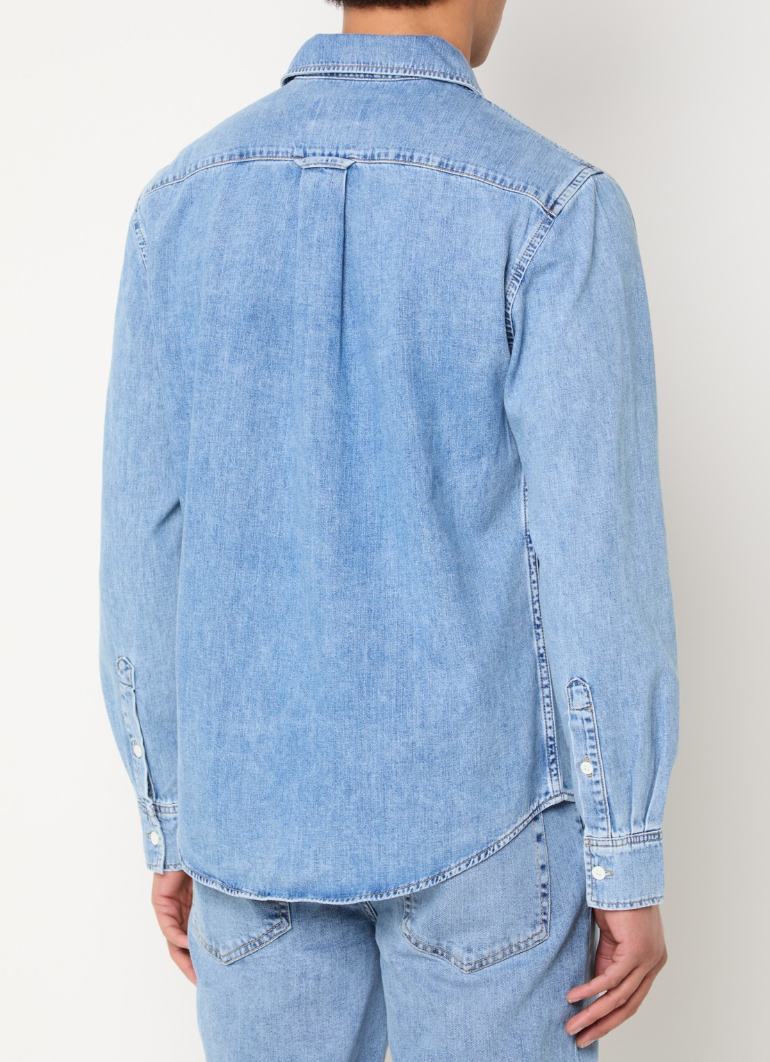 Gant Regular fit overhemd van chambray - achterkant 3 indigo