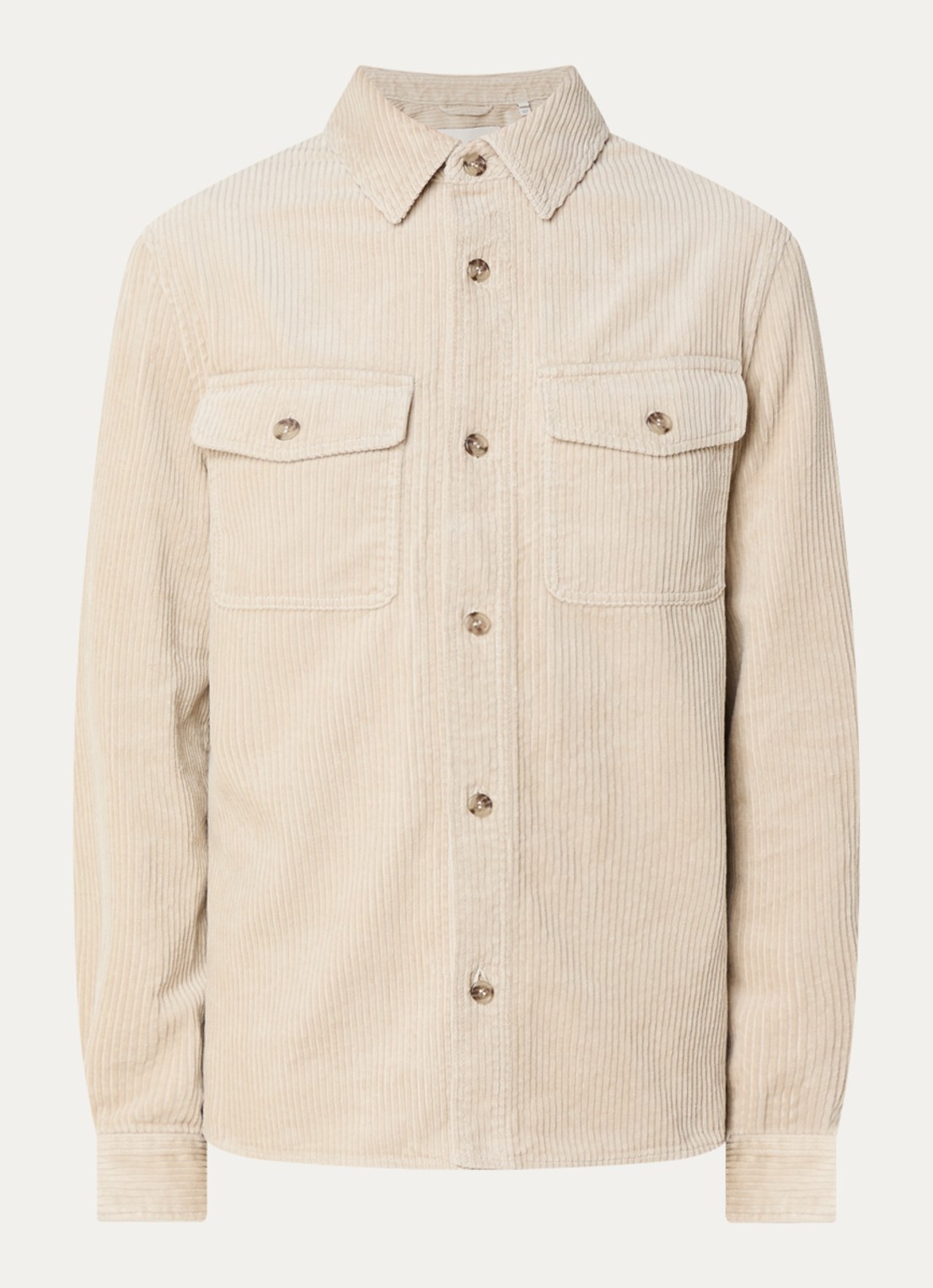 Gant Regular fit overshirt van corduroy met borstzakken - voorkant 2 creme
