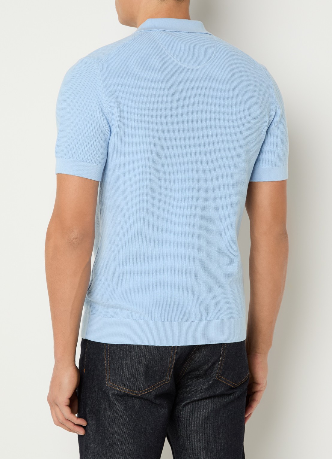 Gant Regular fit polo met logoborduring - achterkant 3 lichtblauw