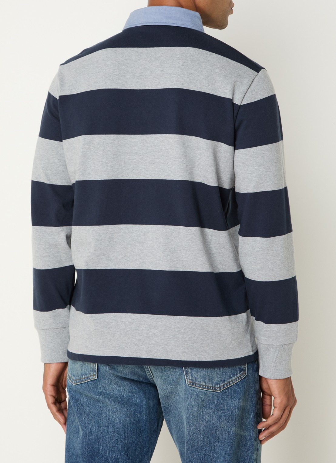 Gant Regular fit polo met streepprint en logo - achterkant 3 grijsmele