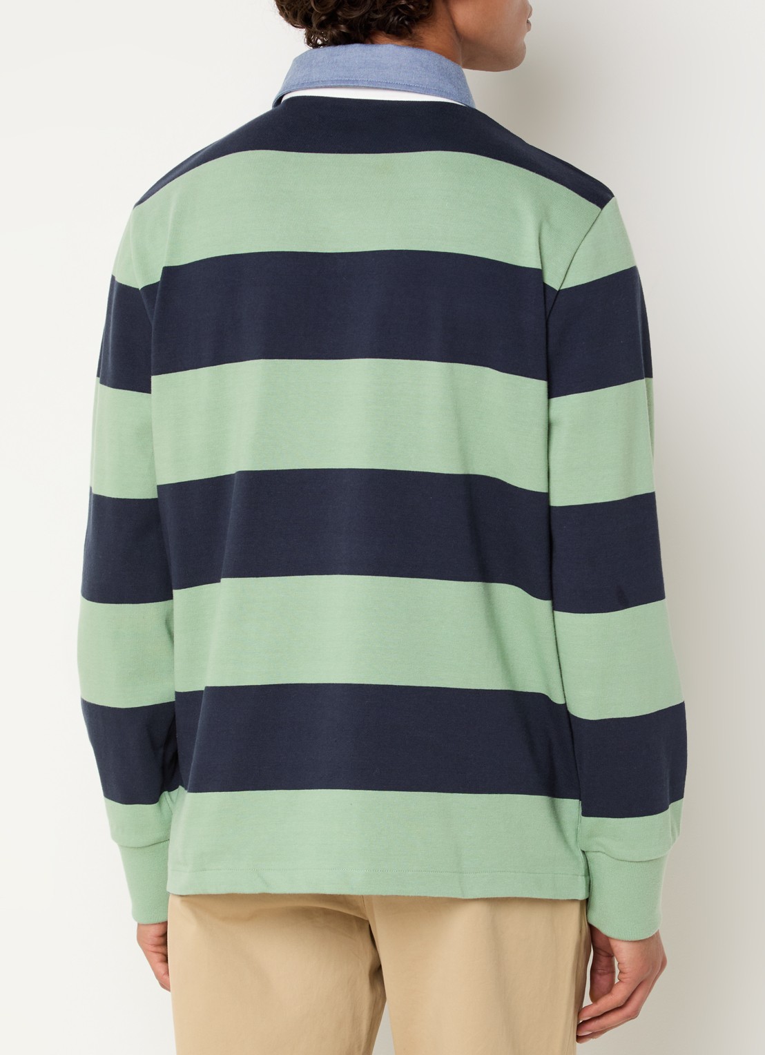 Gant Regular fit polo met streepprint en logo - achterkant 3 lichtgroen