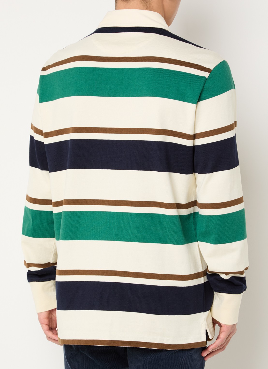 Gant Regular fit polo met streepprint en logo - achterkant 4 gebroken wit