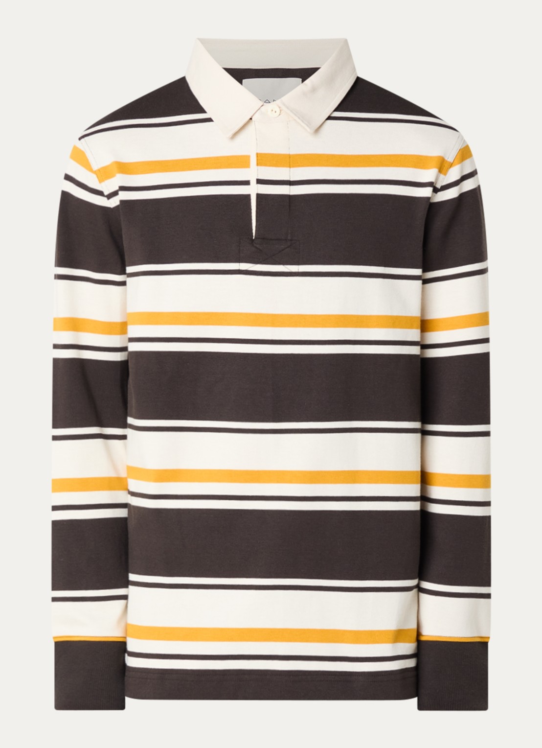 Gant Regular fit polo met streepprint - voorkant 2 bruin