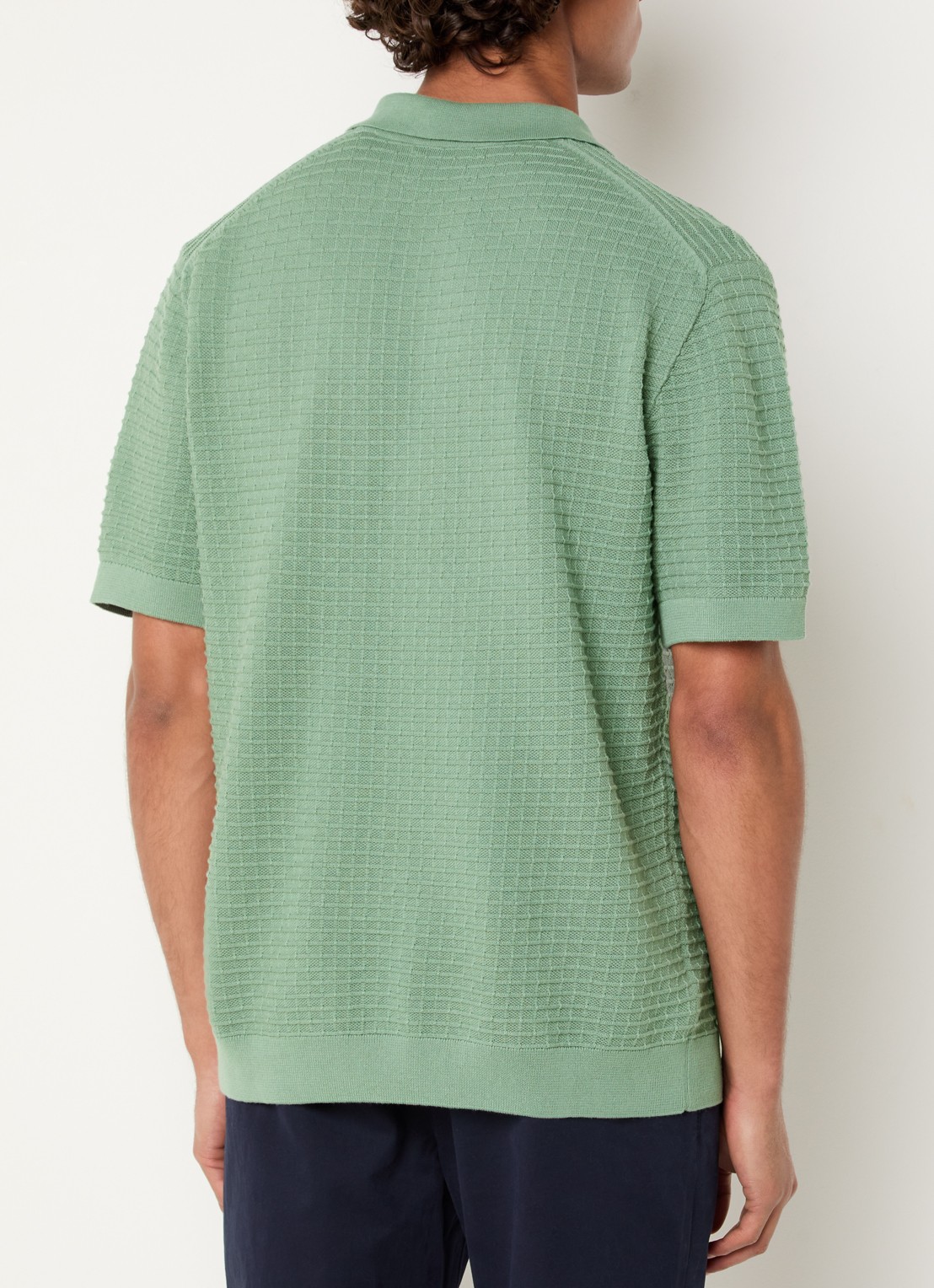 Gant Regular fit polo met structuur - achterkant 4 groen
