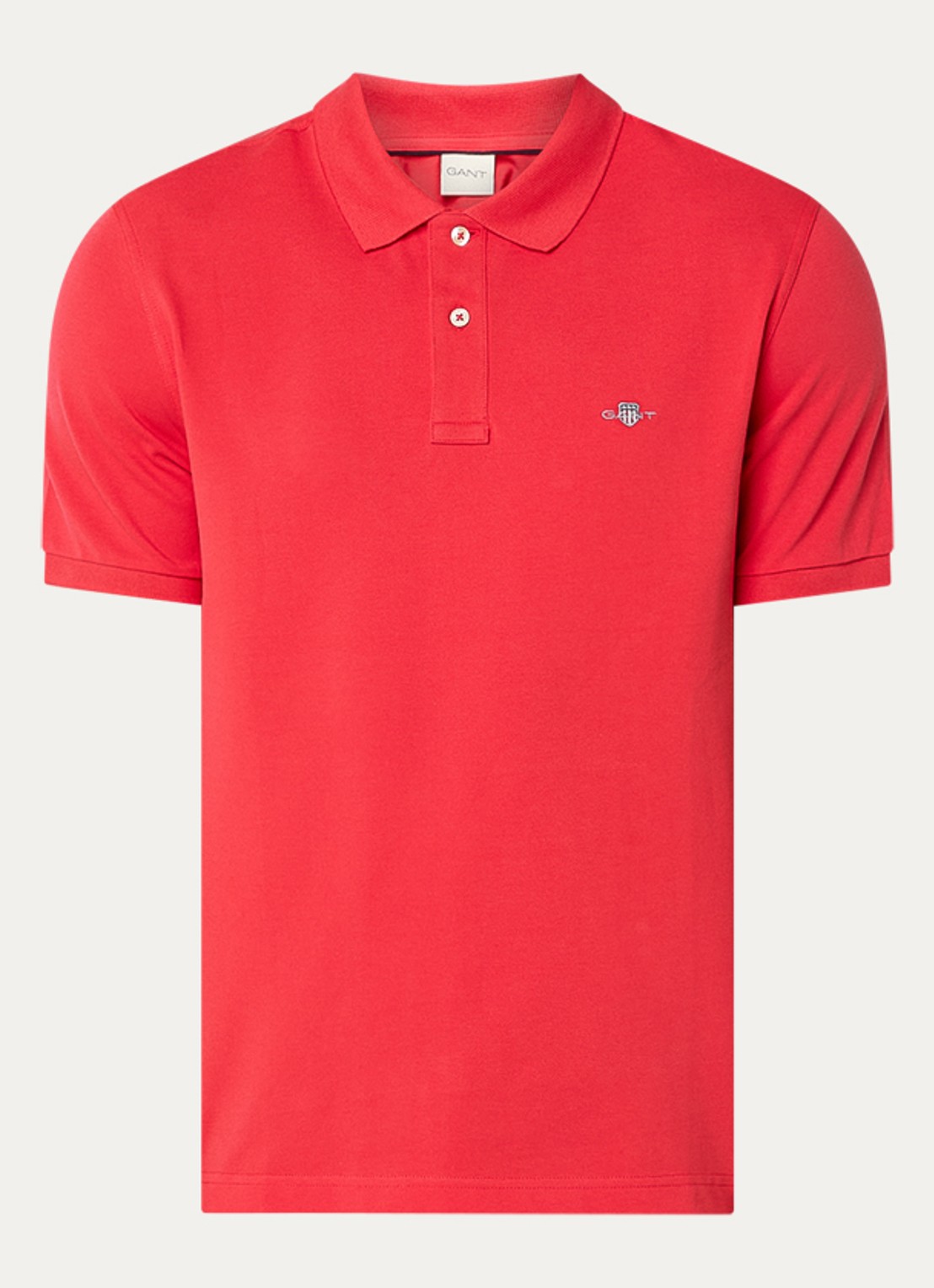 Gant Regular fit polo van piqué katoen met logo - voorkant rood