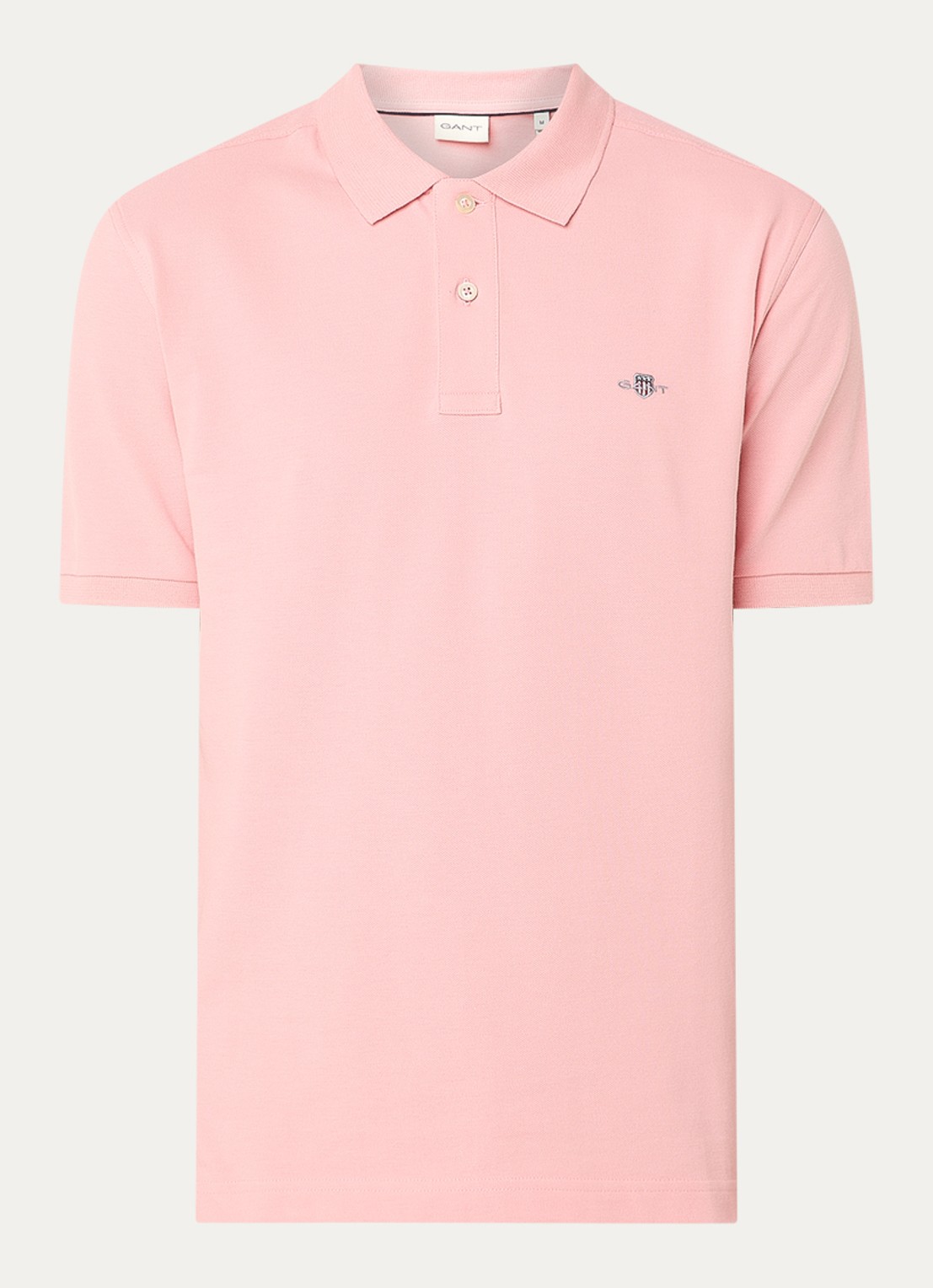 Gant Regular fit polo van piqué katoen met logo - voorkant zalmroze