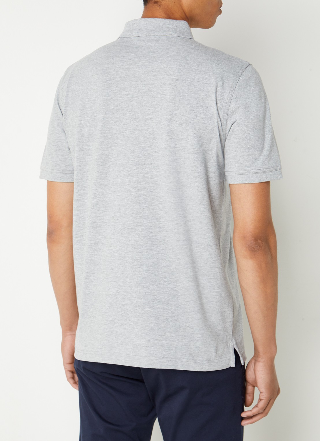 Gant Regular fit polo van piqué katoen met logoborduring - achterkant lichtgrijs