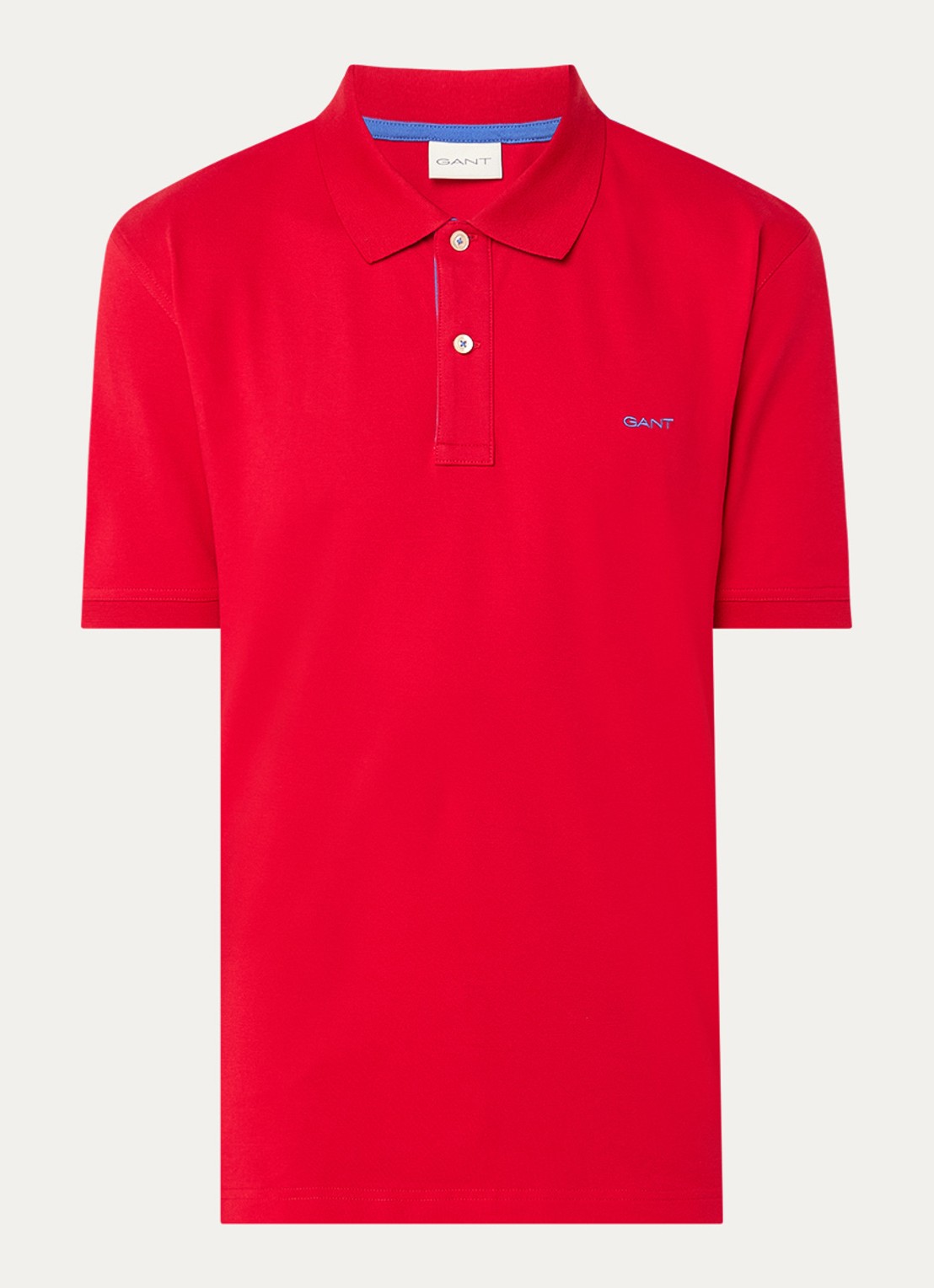Gant Regular fit polo van piqué katoen met logoborduring - voorkant 3 rood