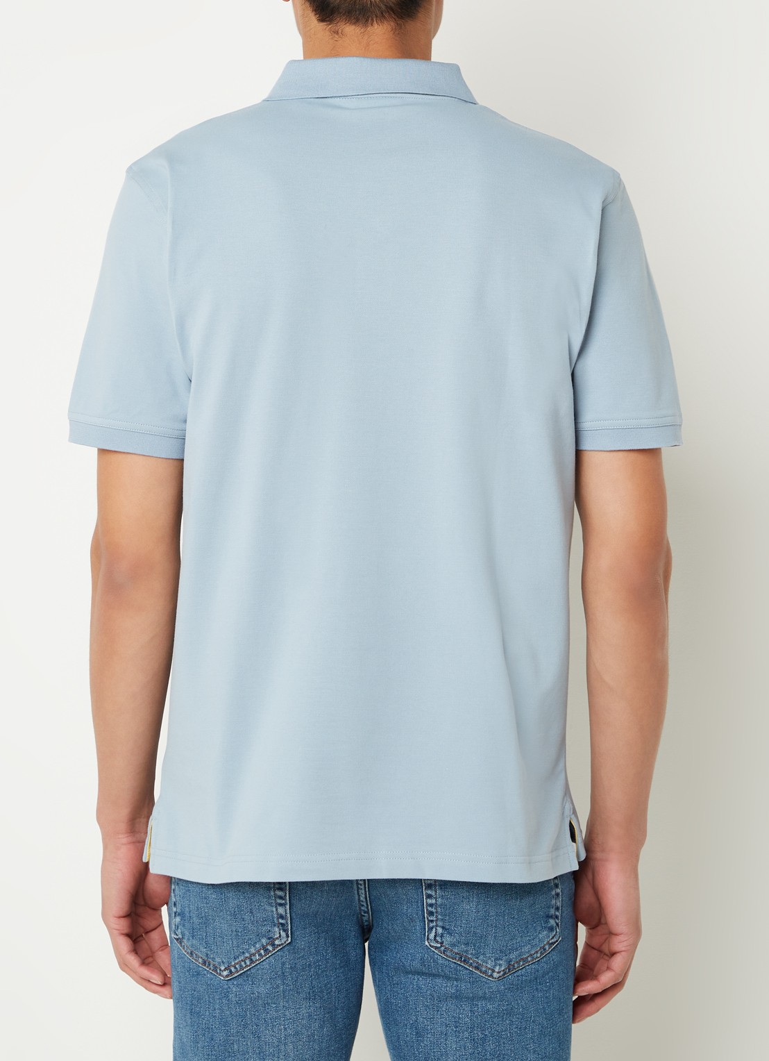 Gant Regular fit polo van piqué katoen met logoborduring - achterkant blauwgrijs