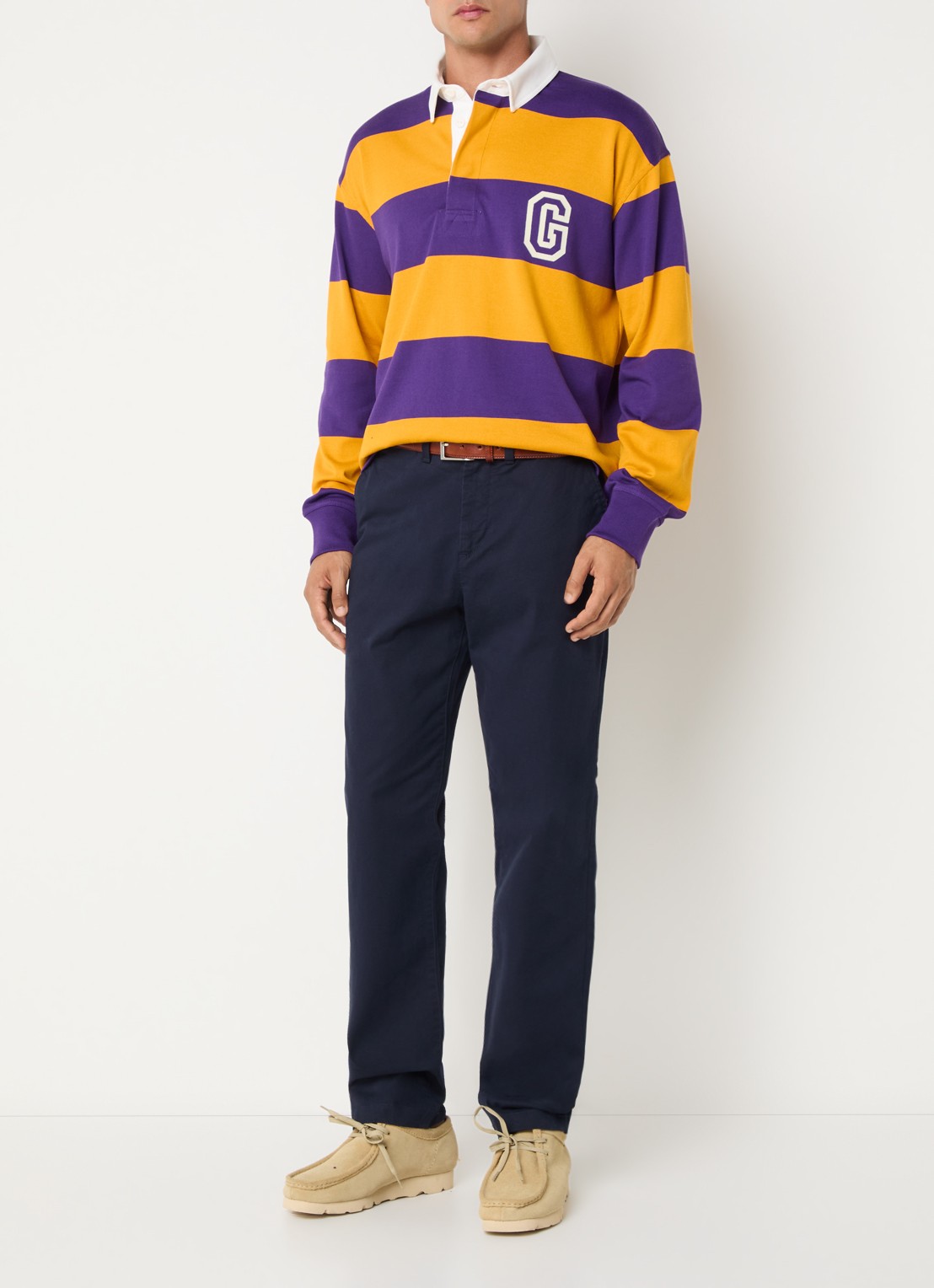 Gant Rugger regular fit polo met logo- en backprint - voorkant 2 orange