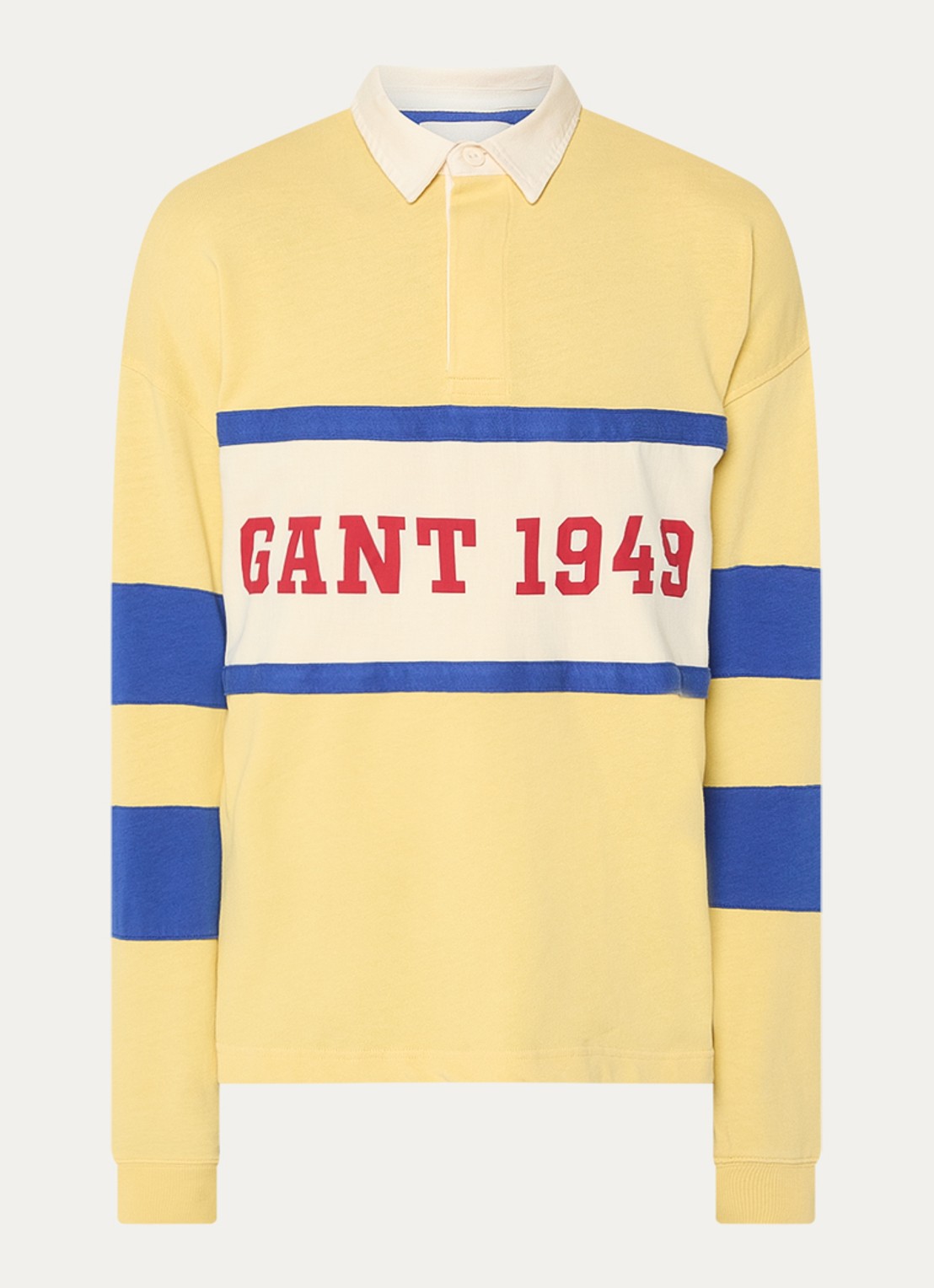 Gant Rugger regular fit polo met logo - voorkant 3 okergeel