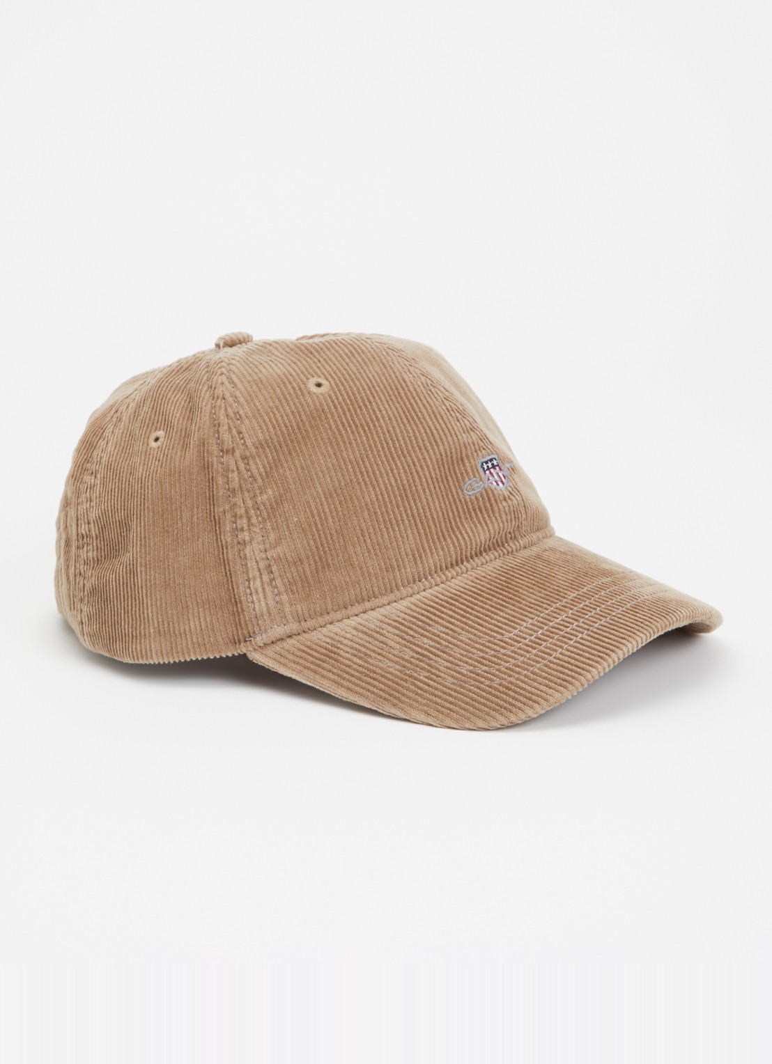 Gant Shield pet met  van corduroy met logoborduring - voorkant lichtbruin