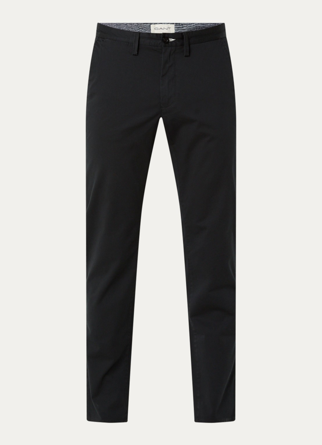 Gant Slim fit chino in  katoenblend met steekzakken - voorkant 4 zwart