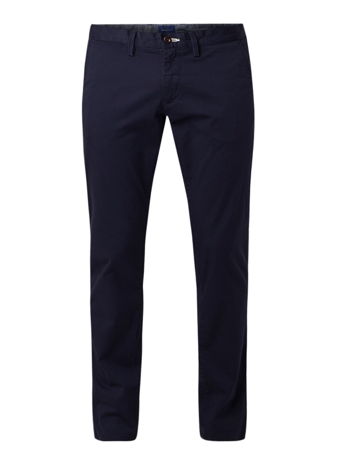 Gant Slim fit chino van katoen - voorkant 4 donkerblauw