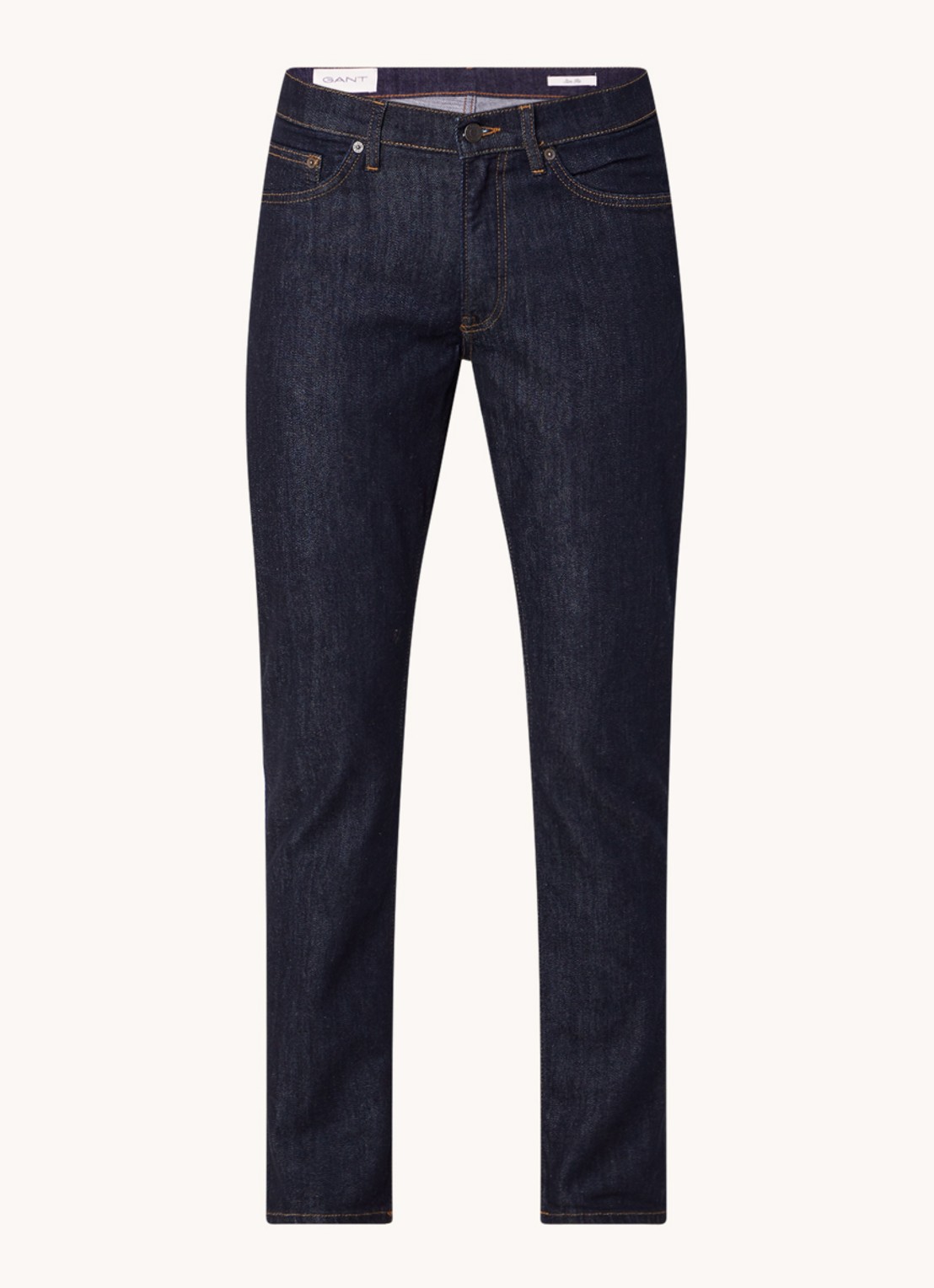 Gant Slim fit jeans met donkere wassing - voorkant indigo