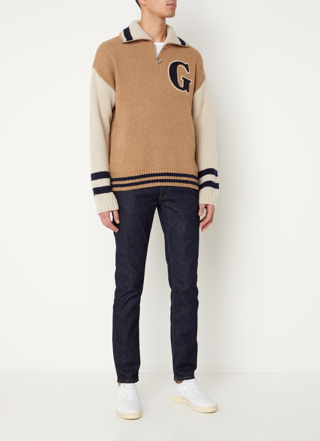 Gant Slim fit jeans met donkere wassing - voorkant 2 indigo