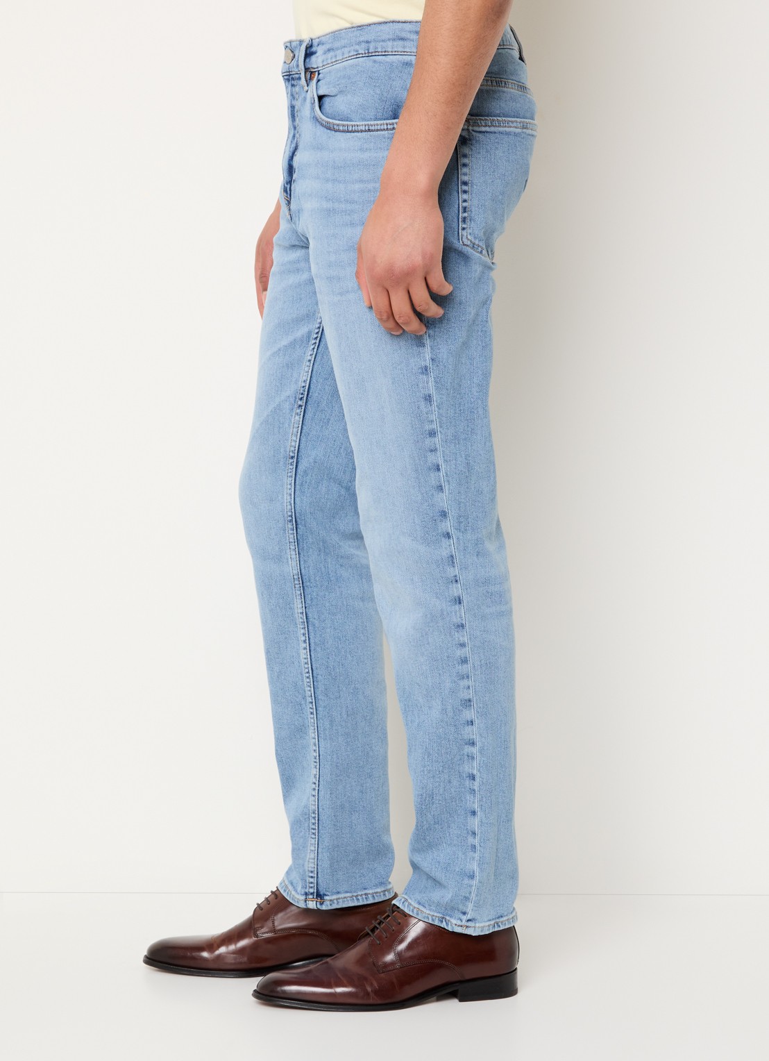 Gant Slim fit jeans met lichte wassing - detail 4 royalblauw