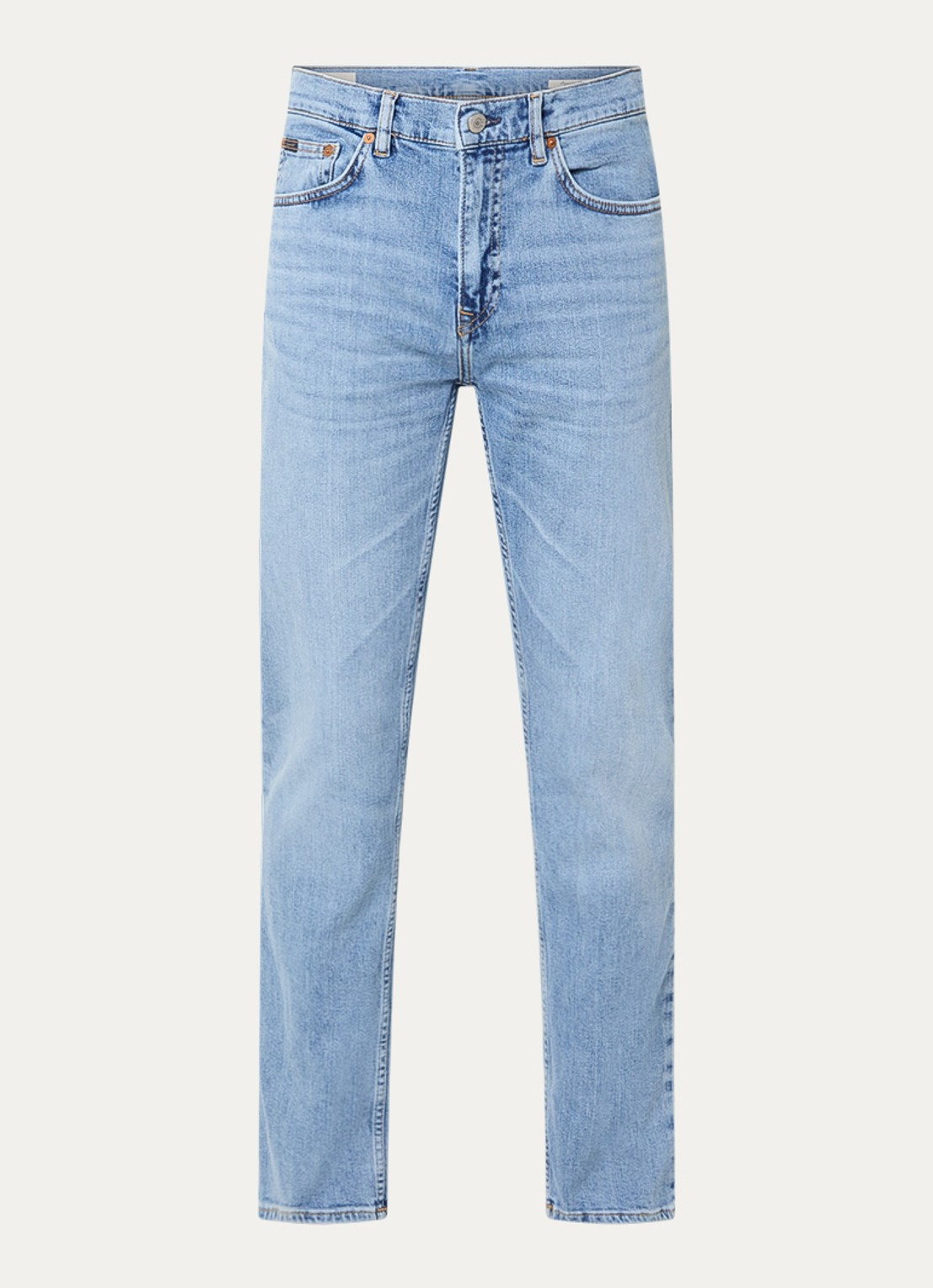 Gant Slim fit jeans met lichte wassing - voorkant royalblauw