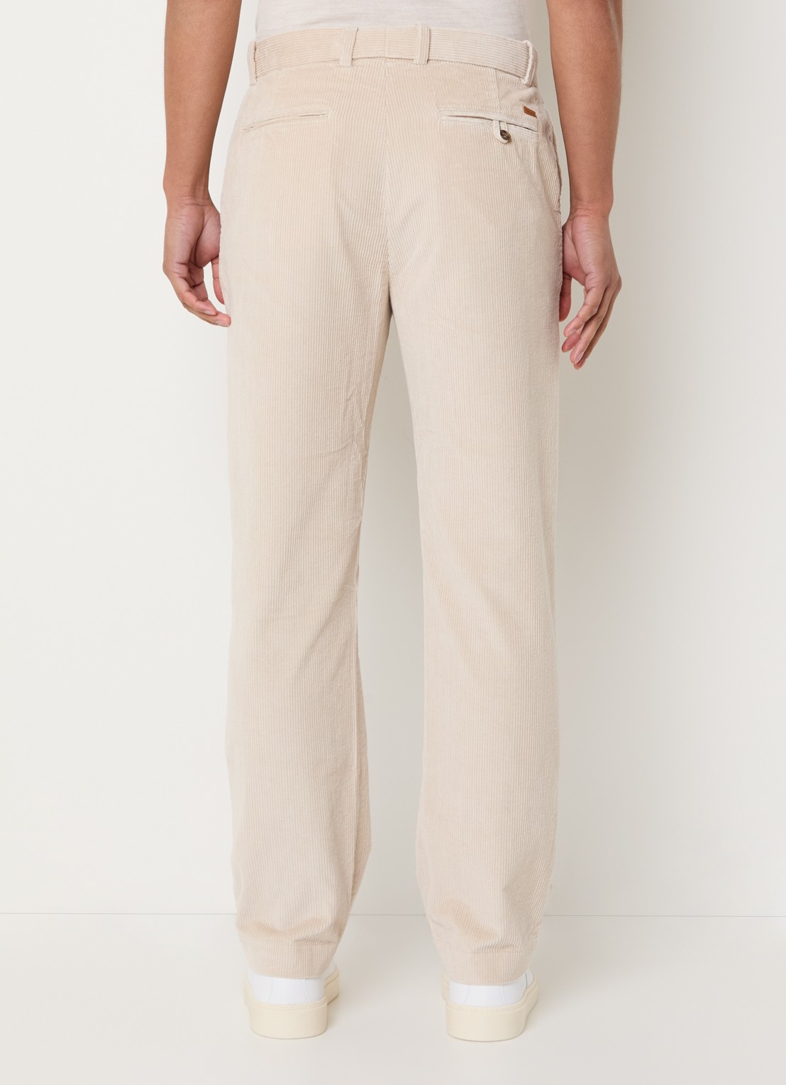 Gant Straight fit broek van corduroy met steekzakken - achterkant creme