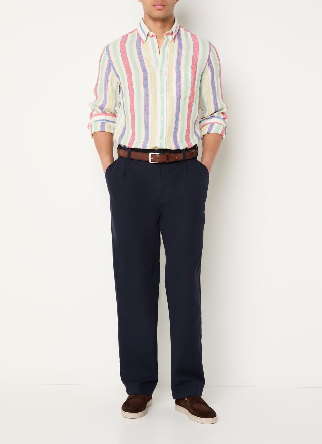 Gant Straight fit chino met steekzakken - voorkant 4 donkerblauw