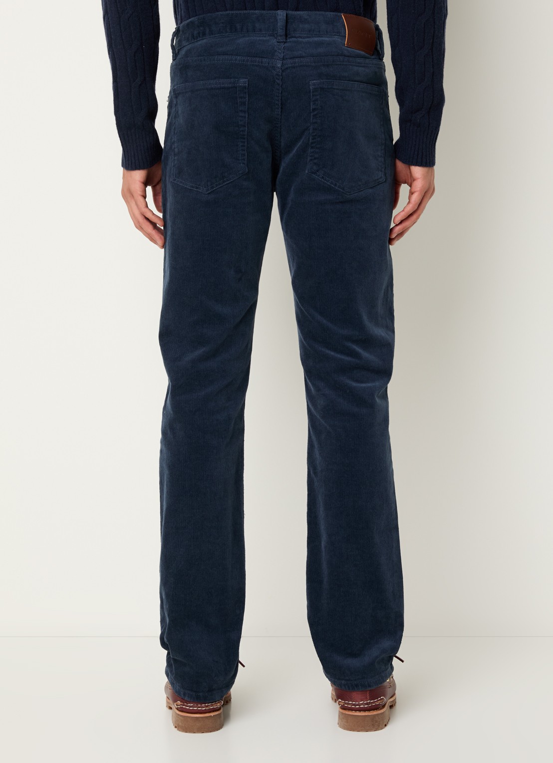 Gant Straight fit chino van corduroy  - achterkant donkerblauw