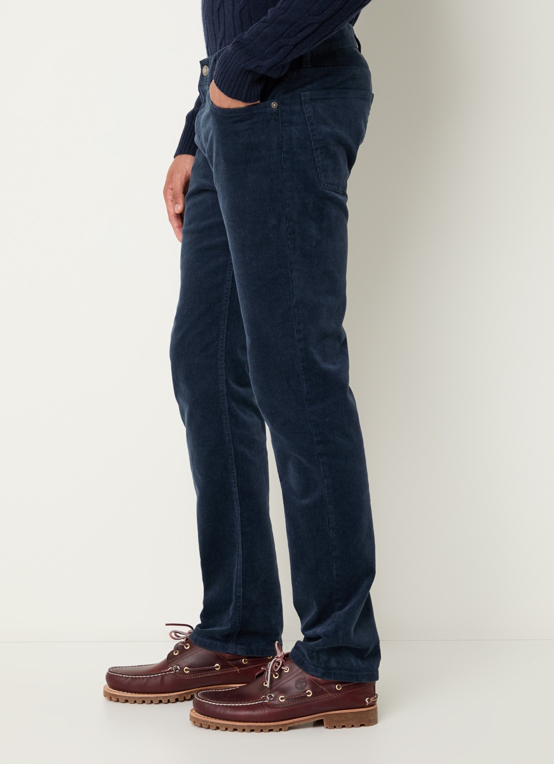 Gant Straight fit chino van corduroy  - detail 3 donkerblauw