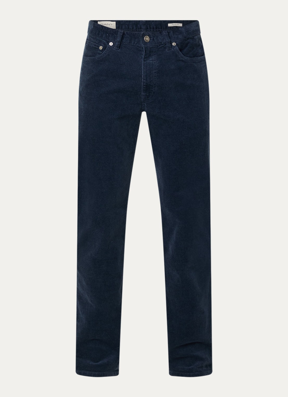 Gant Straight fit chino van corduroy  - voorkant 4 donkerblauw