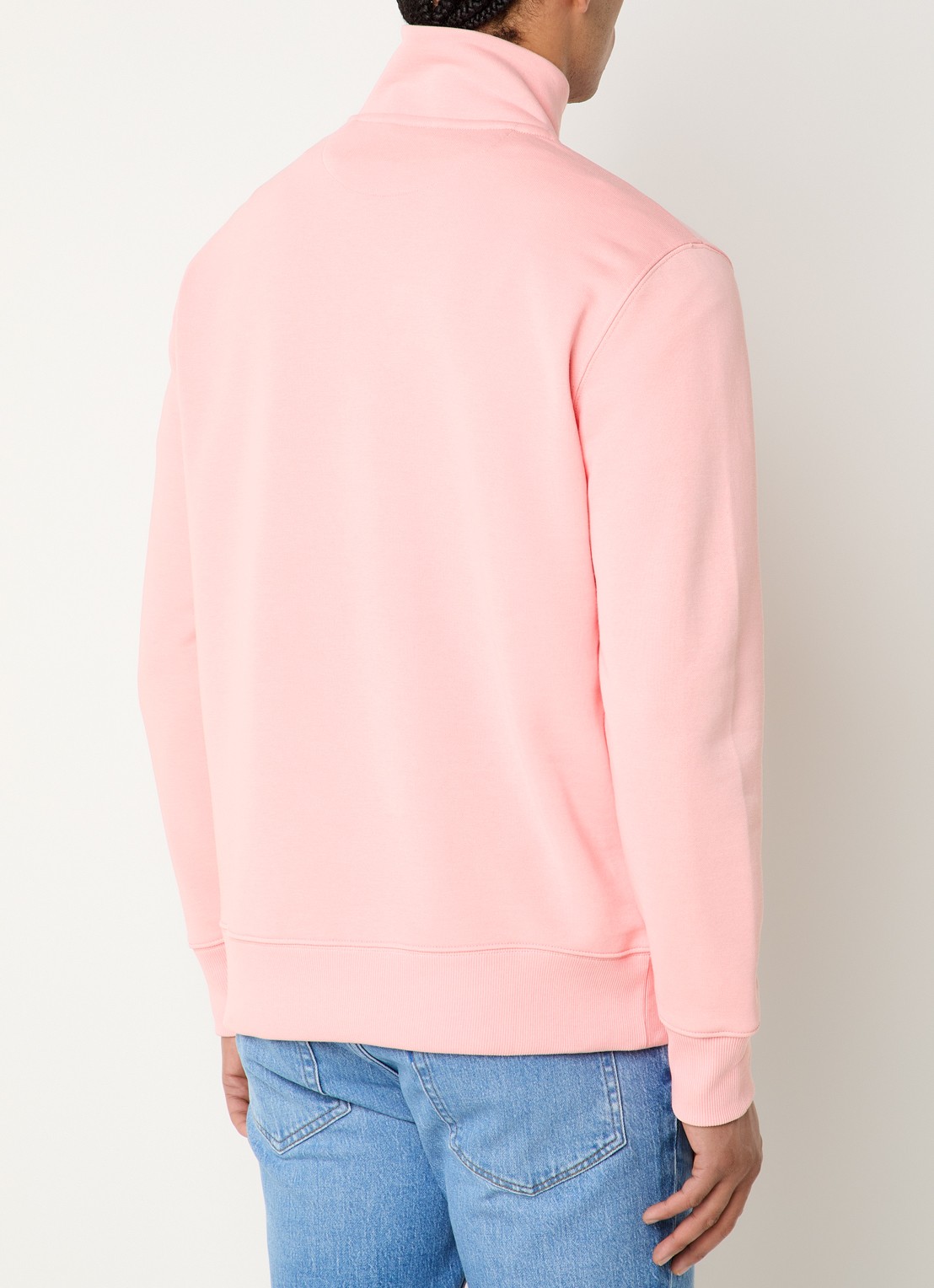 Gant Sweater met logo en halve rits - achterkant roze