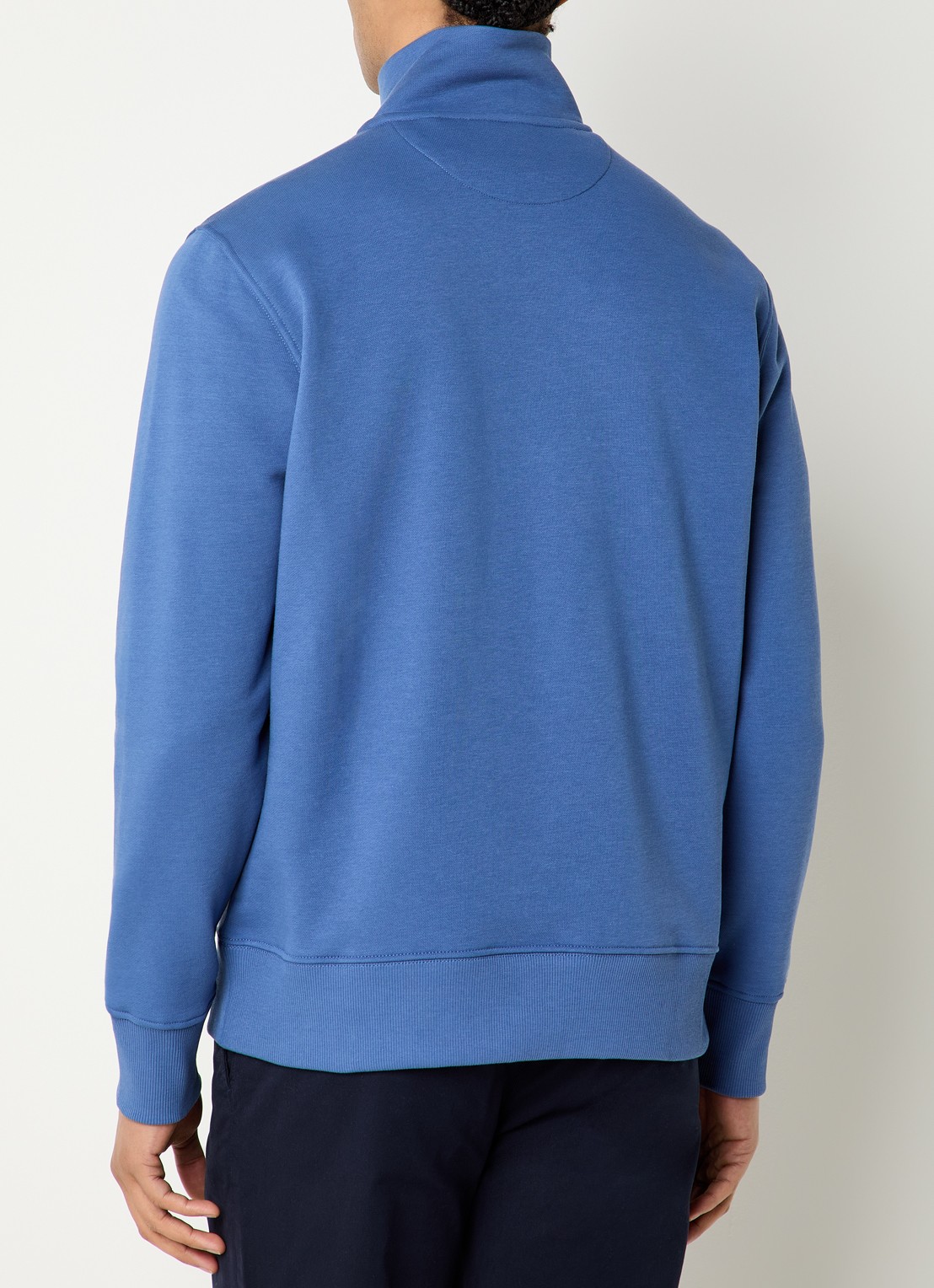 Gant Sweater met logo en halve rits - achterkant 4 indigo