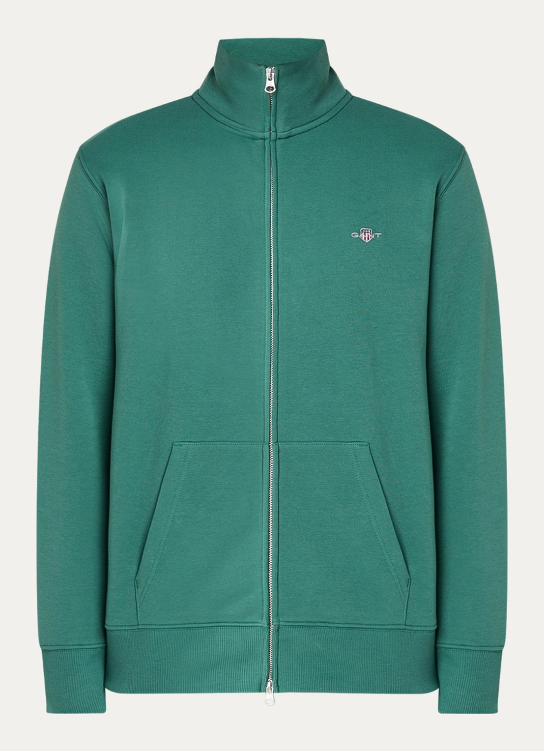 Gant Sweatvest met logo - voorkant 2 groen