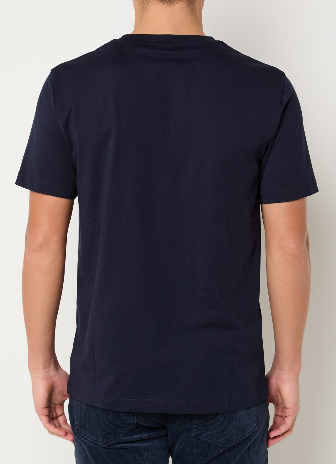 Gant T-shirt met flock logoprint - achterkant 3 donkerblauw