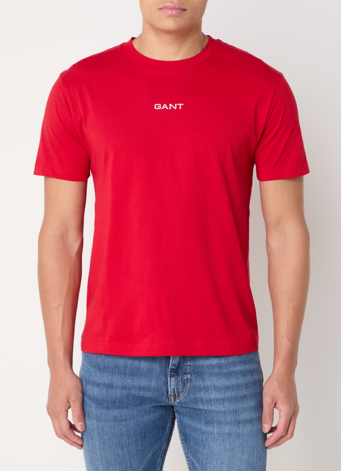 Gant T-shirt met logo - detail 3 rood