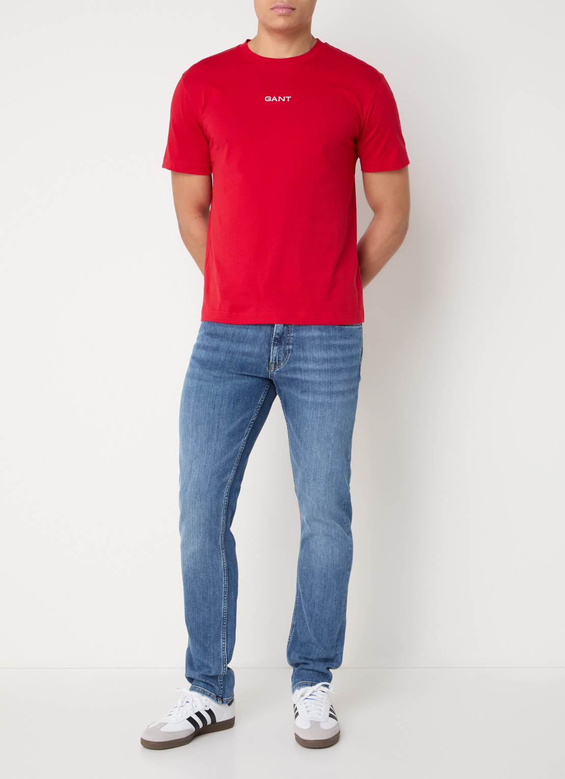 Gant T-shirt met logo - voorkant 2 rood