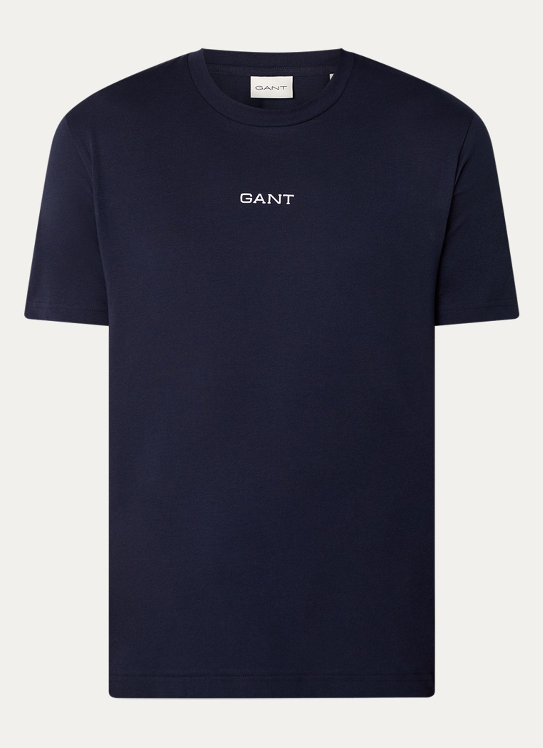Gant T-shirt met logo - voorkant donkerblauw