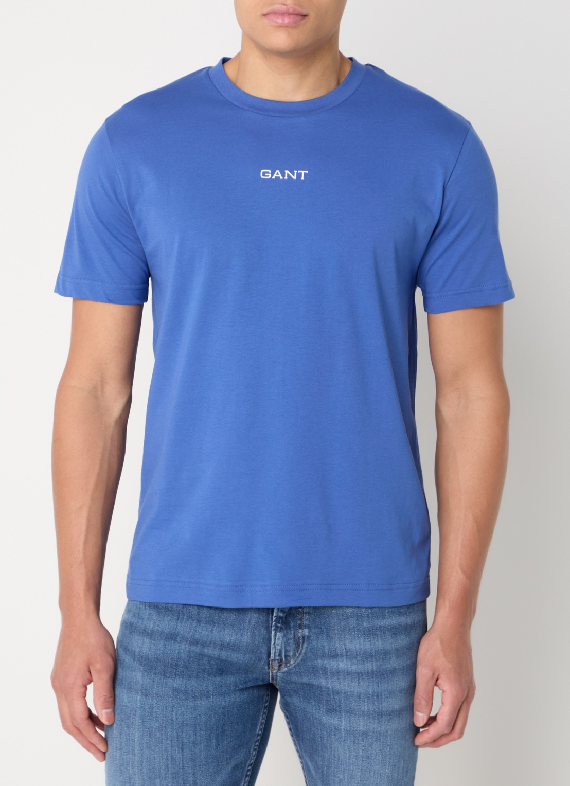 Gant T-shirt met logo - detail 3 blauw