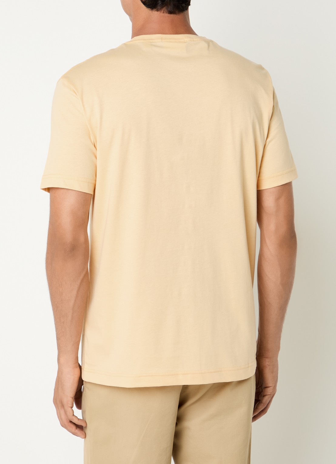 Gant T-shirt met logo - achterkant lichtgeel