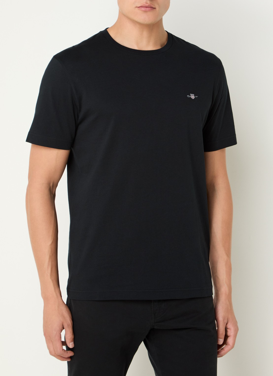 Gant T-shirt met logo - detail 4 zwart