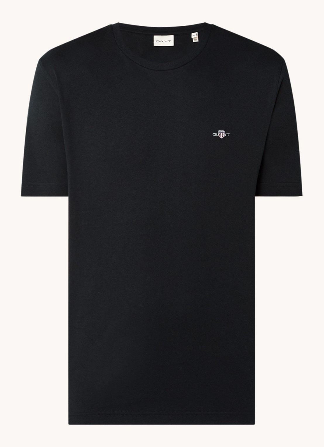 Gant T-shirt met logo - voorkant zwart