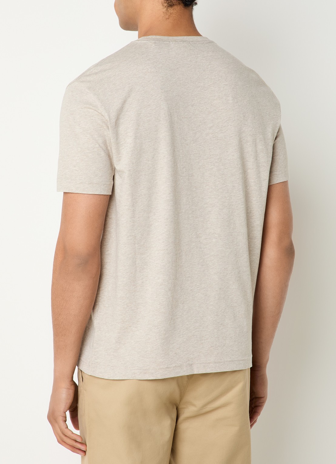 Gant T-shirt met logoborduring - achterkant 4 naturel
