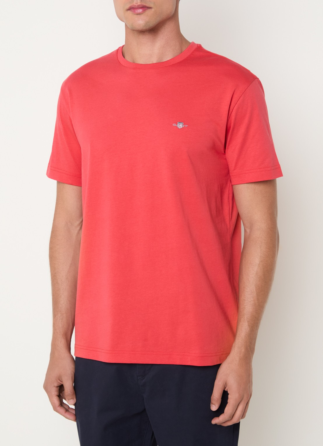 Gant T-shirt met logoborduring - detail 4 rood