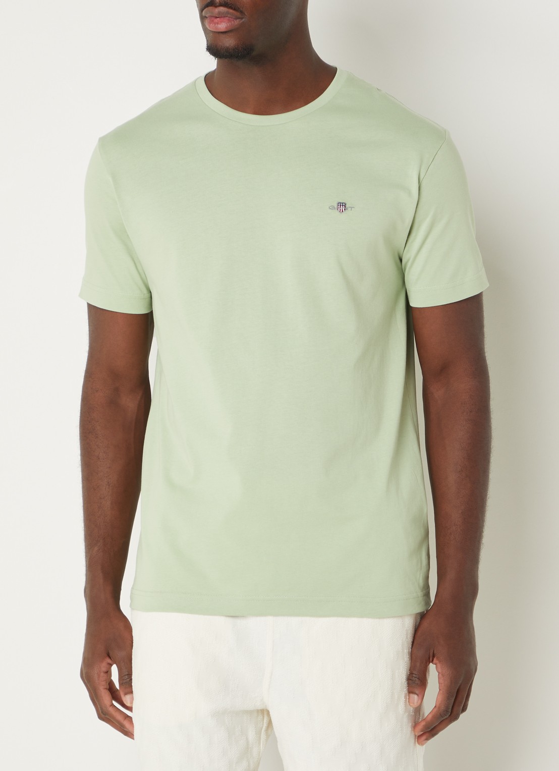 Gant T-shirt met logoborduring - detail 3 lindegroen