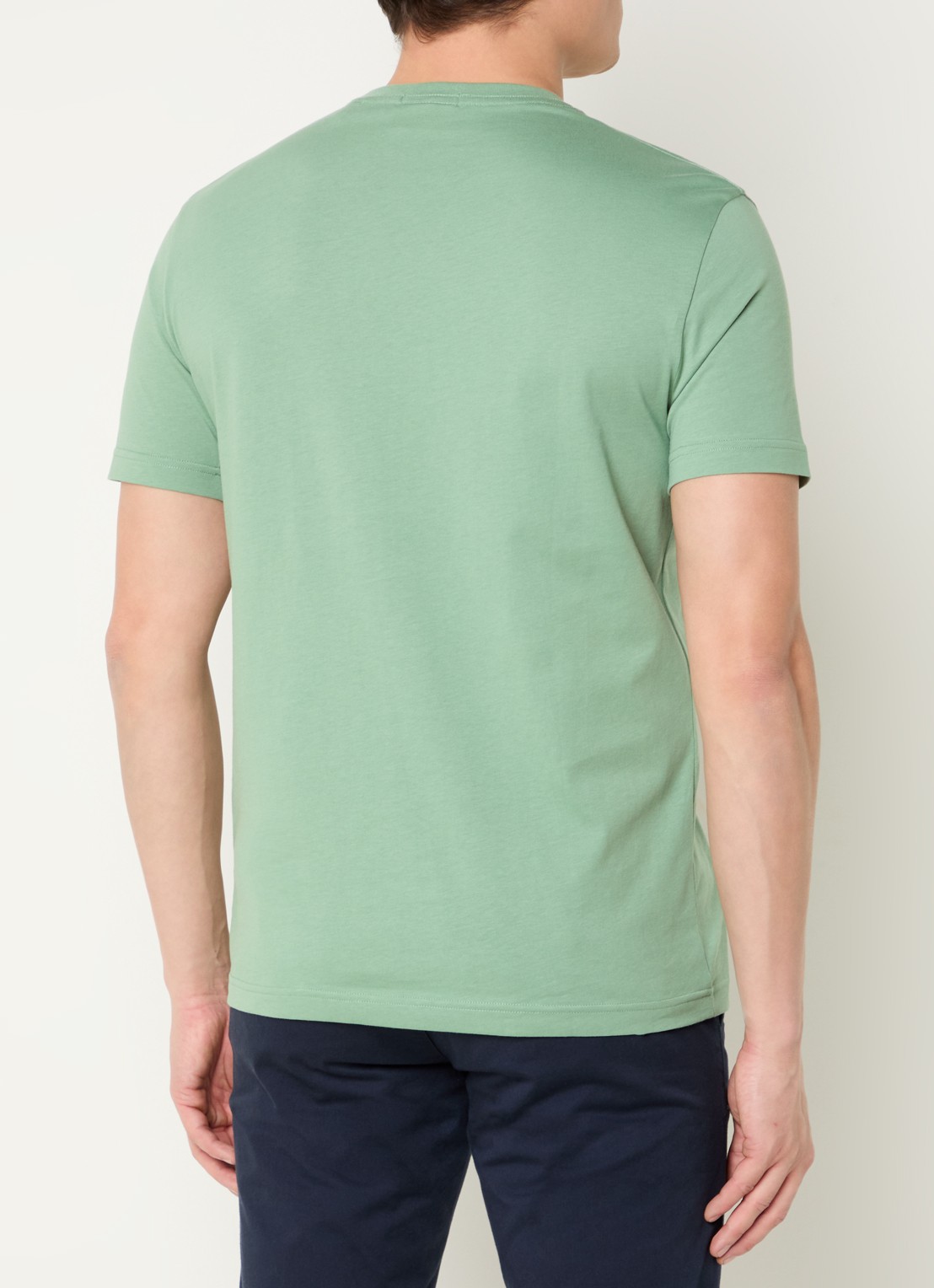 Gant T-shirt met logoborduring - achterkant lichtgroen