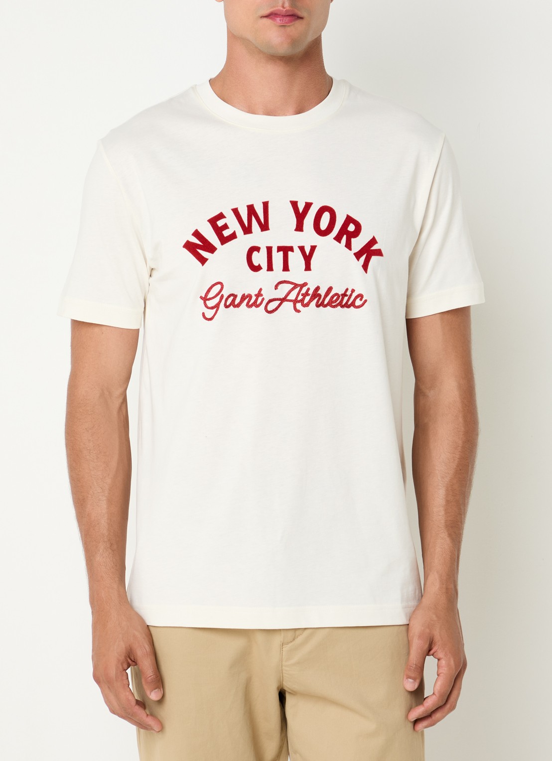 Gant T-shirt met print - detail 4 gebroken wit
