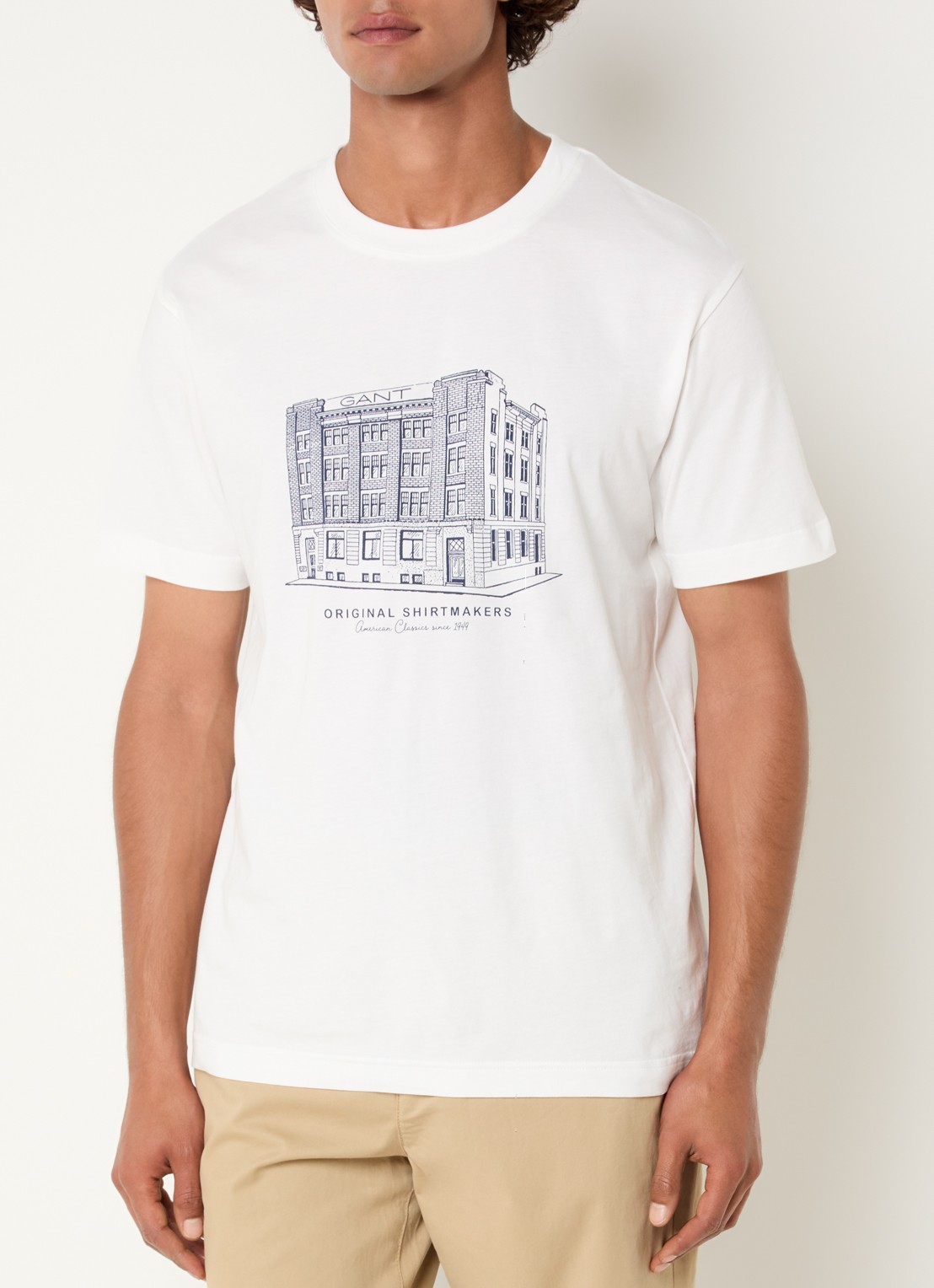 Gant T-shirt met print - detail wit