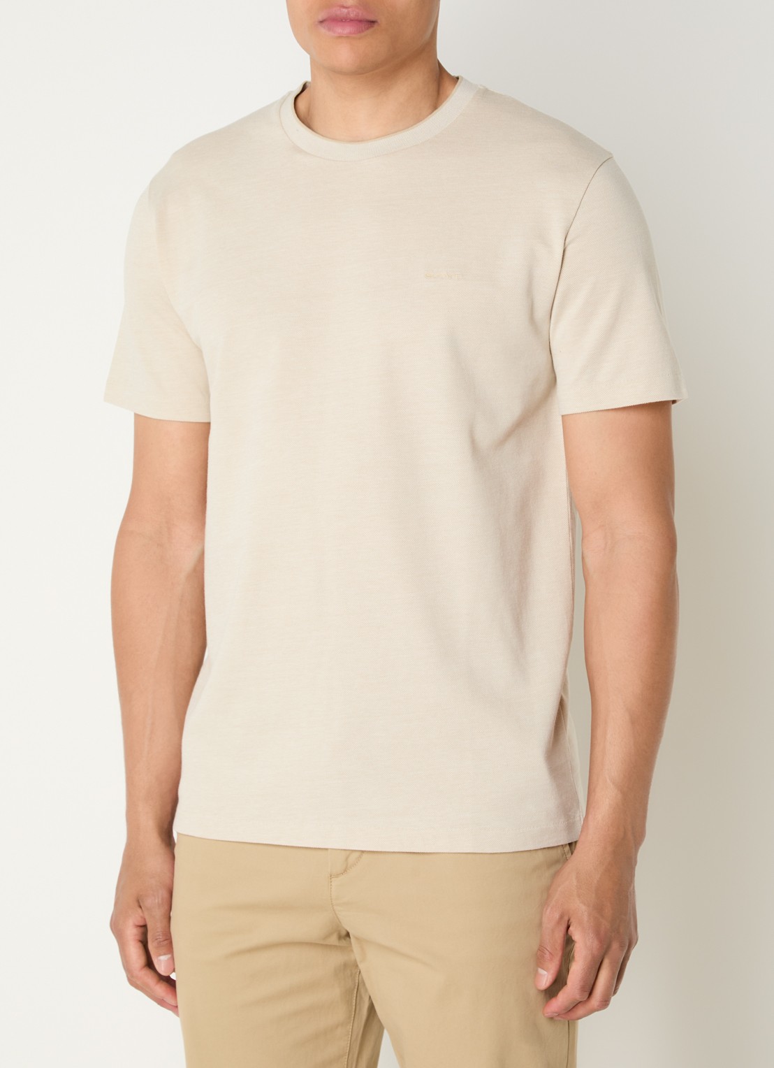 Gant T-shirt met structuur - detail 2 beige