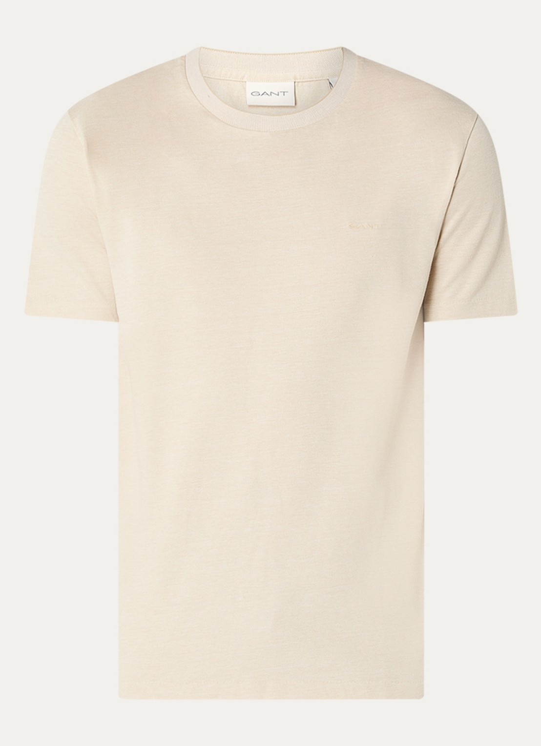 Gant T-shirt met structuur - voorkant 3 beige